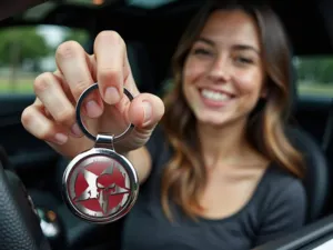 Leather Keychain Max Style Steel Finish Build